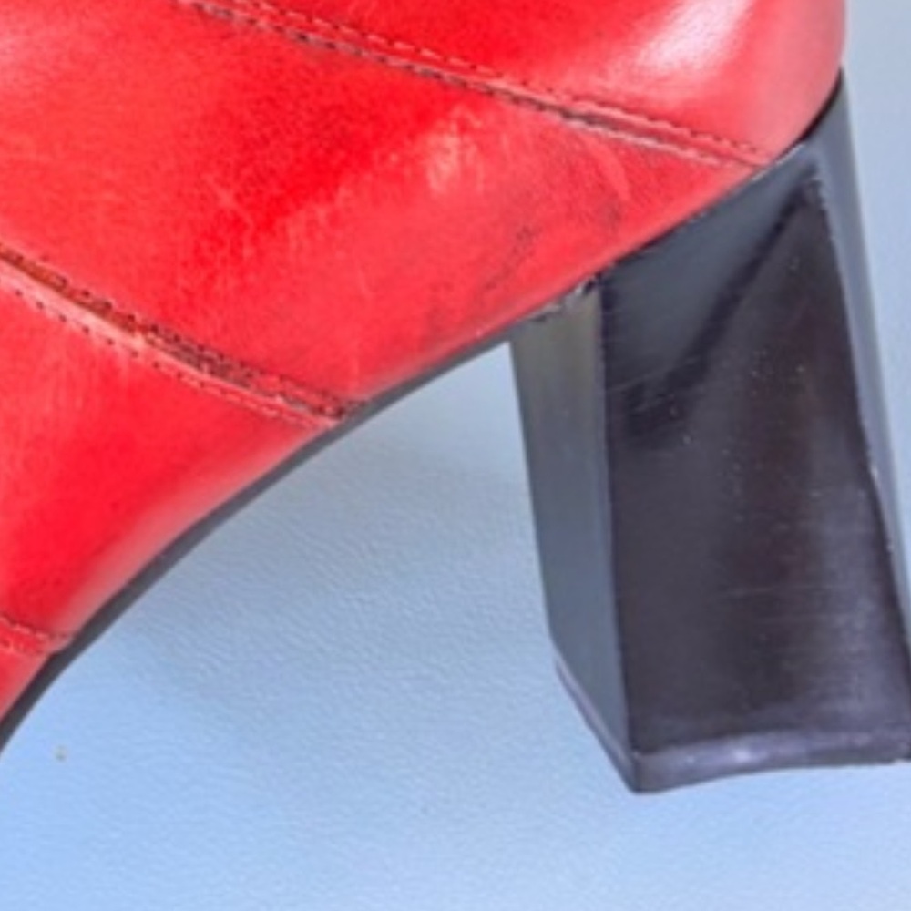 Bakers Square Red Leather Boots Size 8 - Picture 5 of 11